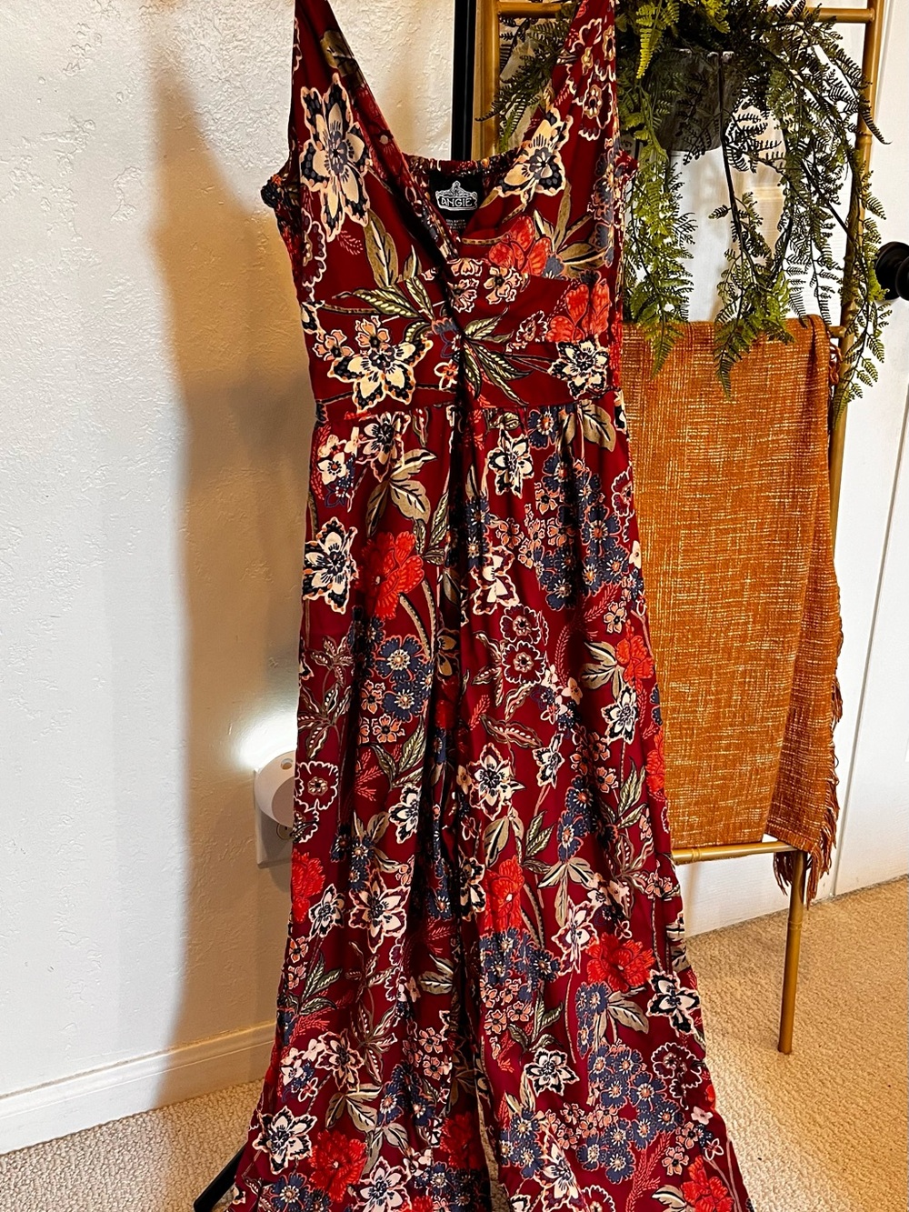 Floral keyhole wide leg Jumpsuit with pockets
